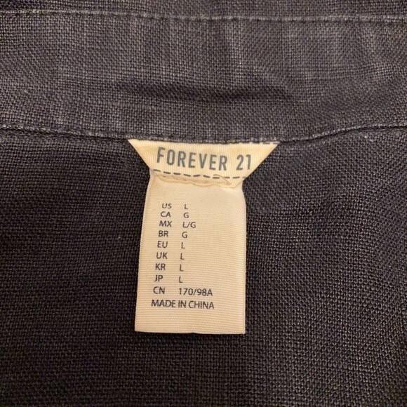 Forever21 Black Linen Button Up Vest with Draw Strings - Picture 10 of 13